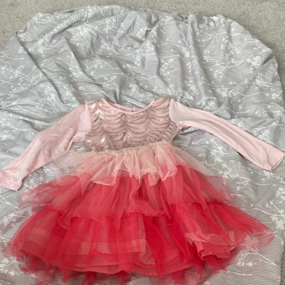 Pink and Red Layered Tulle Dress size 2